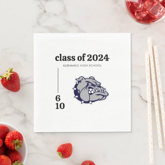 Graduierungsparty für das Logo der School Mascot Serviette (Beispiel)