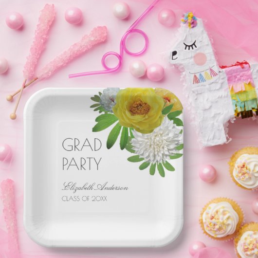Graduierungsparty für Gelb und Weiß Pappteller (Party)