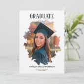 Graduierungsparty für geometrisches Foto Einladung (Stehend Vorderseite)