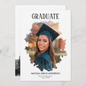 Graduierungsparty für geometrisches Foto Einladung (Vorne/Hinten)