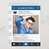 Graduierungsparty für kreatives Foto Einladung (Vorne/Hinten)