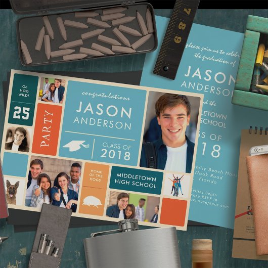 Graduierungsparty für Retro-Stil Einladung