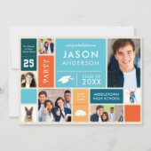 Graduierungsparty für Retro-Stil Einladung (Vorderseite)