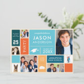 Graduierungsparty für Retro-Stil Einladung (Stehend Vorderseite)