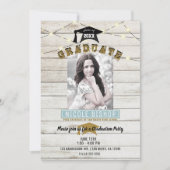 Graduierungsparty für Weißholz Lights Einladung (Vorderseite)