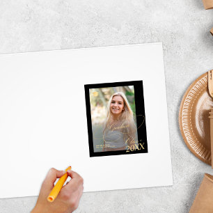 Graduierungsparty Gäste unterschreiben Autographen Fotodruck