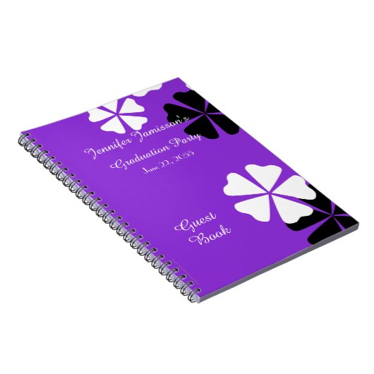 Graduierungsparty Gästebuch Lila & Weiß Notizblock (Rechte Seite)