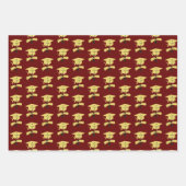 Graduierungsparty Gold Caps auf Maroon Gift Wrap Geschenkpapier Set (Vorderseite 2)