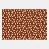 Graduierungsparty Gold Caps auf Maroon Gift Wrap Geschenkpapier Set (Vorderseite)