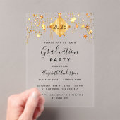 Graduierungsparty Gold Sterne Oberteil Acryleinladungen (Insitu (Handheld))