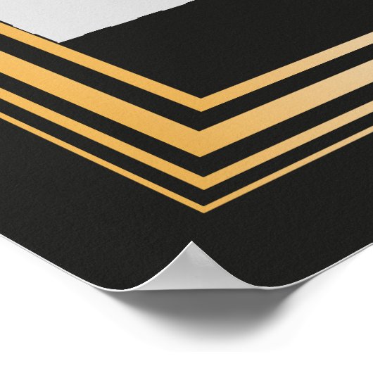 Graduierungsparty Gold- und Black Foto Booth Frame Poster (Ecke)