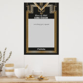 Graduierungsparty Gold- und Black Foto Booth Frame Poster (Küche)