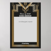 Graduierungsparty Gold- und Black Foto Booth Frame Poster (Vorne)