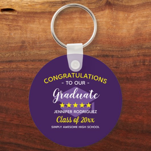 Graduierungsparty gratuliert unserem Absolventen Schlüsselanhänger (Vorderseite)