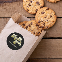 Graduierungsparty Gunst Vielen Dank Black & Runder Aufkleber