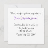 Graduierungsparty im Lila- und Schwarzladen Einladung (Rückseite)