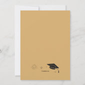 Graduierungsparty in Gold und Schwarz Einladung (Rückseite)