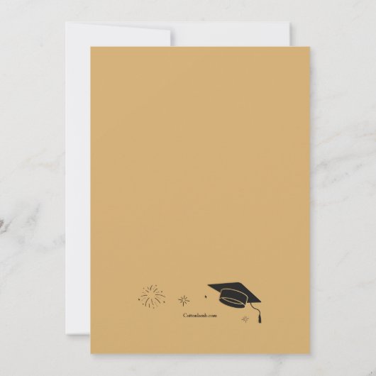 Graduierungsparty in Gold und Schwarz Einladung (Rückseite)