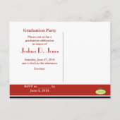 Graduierungsparty lädt Postkarten ein (Rückseite)
