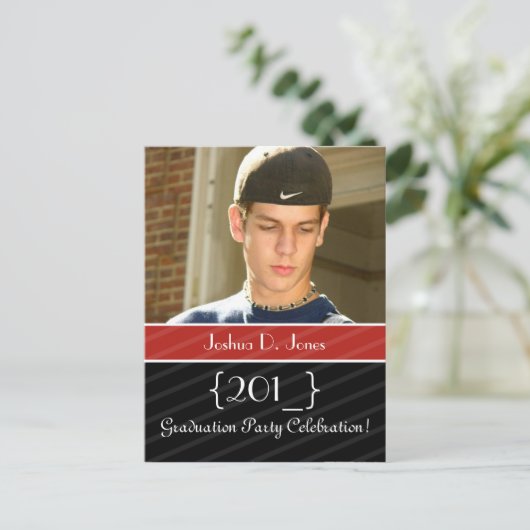 Graduierungsparty lädt Postkarten ein (Stehend Vorderseite)