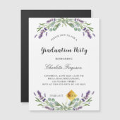 Graduierungsparty Lavendel eucalyptus floral Luxus Magneteinladung (Vorne/Hinten)