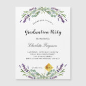 Graduierungsparty Lavendel eucalyptus floral Luxus Magneteinladung (Vorderseite)