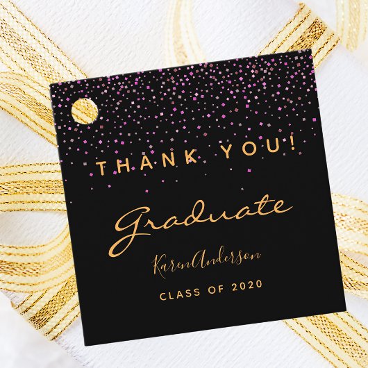 Graduierungsparty lila Gold Danke 2025 Geschenkanhänger