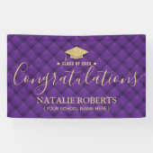 Graduierungsparty Luxury Lila & Gold Banner (Horizontal)