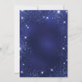 Graduierungsparty Marine blaue Glitzern Einladung (Rückseite)