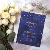 Graduierungsparty Marine blauen Jahr Gold Sterne L Magneteinladung