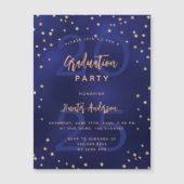 Graduierungsparty Marine blauen Jahr Gold Sterne L Magneteinladung (Vorderseite)