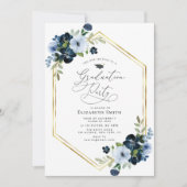 Graduierungsparty mit blühenden Blumen Einladung (Vorderseite)