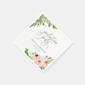 Graduierungsparty mit blühender Wasserfarbe Serviette (Ecke)