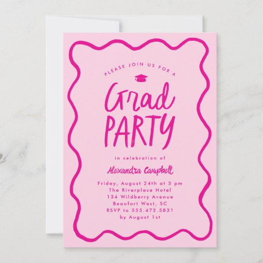 Graduierungsparty mit der scharfen Hand Einladung (Vorderseite)