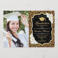 Graduierungsparty mit Foto - Leopard Print