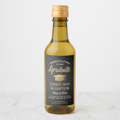 Graduierungsparty mit schwarzem Gold und weißem Mi Weinetikett (Vorderseite)