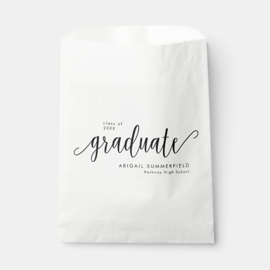 Graduierungsparty Moderne Elegant Geschenktütchen (Vorderseite)