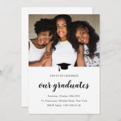 Graduierungsparty Moderne Universität Dinner Einla Einladung (Vorne/Hinten)