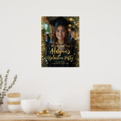 Graduierungsparty Modernes Foto Begrüßungszeichen Poster (Küche)