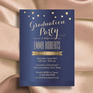 Graduierungsparty Modernes Gold Confetti Elegant Einladung