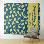 Graduierungsparty Personalisiertes Foto Op Blue & Wandteppich (Beispiel (Horizontal))