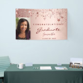 Graduierungsparty Rose Goldene Sterne Foto Banner (Messeveranstaltung)