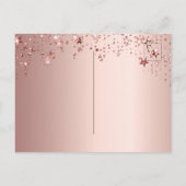 Graduierungsparty Rose Goldstars Einladung Postkarte (Rückseite)