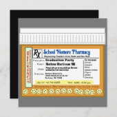 Graduierungsparty RX für Spaß Einladung (Vorne/Hinten)
