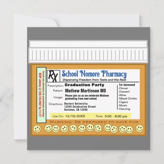 Graduierungsparty RX für Spaß Einladung (Vorderseite)