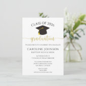 Graduierungsparty School Colors Black Einladung (Stehend Vorderseite)