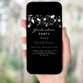 Graduierungsparty Schwarz-weiße Stars elegant Einladung