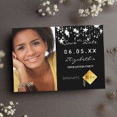 Graduierungsparty Schwarz-weißen Sterne Foto 2025 Save The Date