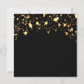 Graduierungsparty schwarze goldene Sterne Einladung (Rückseite)