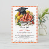 Graduierungsparty Shrimp Boil Einladung (Stehend Vorderseite)